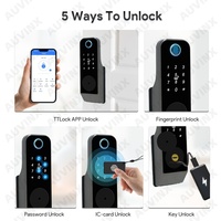 Serrure Intelligente Auvinx Tuya TTLock à Empreinte Digitale, Étanche, Automatique, pour Porte d'Entrée, Sécurité, Serrures Électriques de Porte de Garage