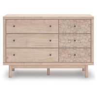 Commode à 6 tiroirs en bois naturel moderne avec miroir et pieds en bois pour chambre à coucher et projets hôteliers – Service OEM