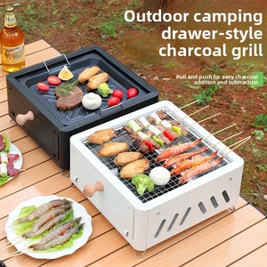 Barbecue portable carré au charbon de bois, style coréen exquis, pour camping en extérieur, usage domestique, cuisson du thé et rôtissage de kebab - Product Image 3