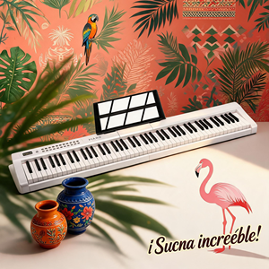 Piano numérique personnalisé 88 touches BD-881T, instruments de musique portables, orgue électronique avec 200 sons et rythmes, port USB C alimenté - Product Image 1