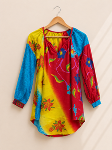 Vintage <b>Silk</b> Camisole <b>Top</b> with V-Neck for Women by Gulaal Creations - Product Image 1