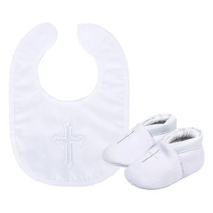 <span class=keywords><strong>Bavoir</strong></span> de baptême personnalisé pour bébé fille ou garçon, blanc, brodé, en coton, OEM ODM - Product Image 5
