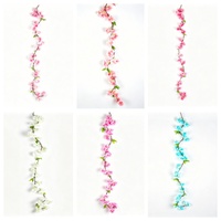 Guirlande de fleurs artificielles Sakura multicolores vibrantes à 84 têtes, réaliste, en soie douce, pour décoration de remise de diplôme, Noël, Thanksgiving