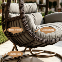 Fauteuils suspendus doubles modernes pour chambre et patio, résistants à l'eau, en métal rembourré, pour mobilier d'extérieur et usage intérieur