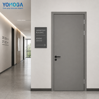 Porte en aluminium et bois |   Porte intérieure moderne minimaliste sur mesure en bois grainé, surface finie pour supermarché, appartement, hôtel