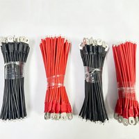 Arnés de cableado con terminal de anillo personalizado y cable de tierra de batería con terminal tipo O rojo y negro para conexión de energía, puesta a tierra y equipos
