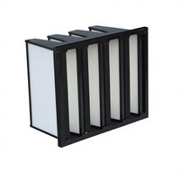 Filtre HEPA V-Bank sur mesure, haute capacité anti-poussière, nouvelle efficacité de 99,95 %, en fibre de verre, pour flux d'air industriel laminaire