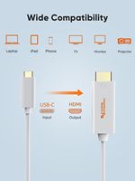 Cable USB C a HDMI CableCreation 4K 30Hz [Compatible con OTG], Adaptador Macho a Macho para iPhone 15, MacBook, Samsung a TV, Proyector