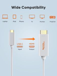 Cable USB C a HDMI CableCreation 4K 30Hz [Compatible con OTG], Adaptador Macho a Macho para iPhone 15, MacBook, <span class=keywords><strong>Samsung</strong></span> a <span class=keywords><strong>TV</strong></span>, <span class=keywords><strong>Proyector</strong></span> - Product Image 4