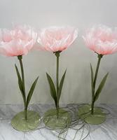 Fleur géante en organza avec tige, grande fleur en soie esthétique pour décoration de mariage et vitrine