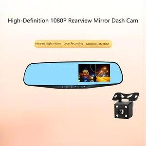 Registratore Video per Auto con Doppia Lente Full HD 1080P da 4,3 Pollici, Specchietto Retrovisore con Dash Cam, Schermo LCD, Telecamera per Veicoli - Product Image 4