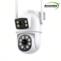 Caméra IP PTZ sans fil 4K 4MP à double objectif, extérieure, suivi automatique à 360°, vision nocturne, WiFi, microphone intégré