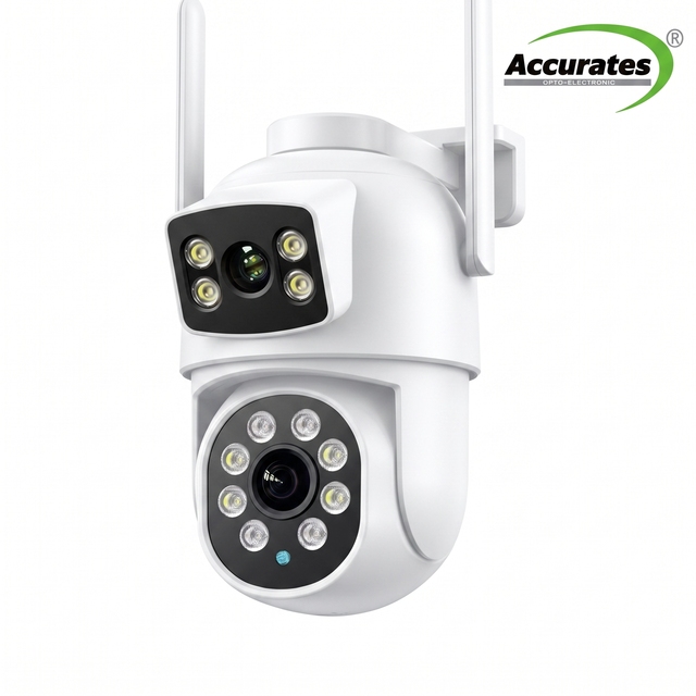 Wireless 4K 4MP Dual Lens PTZ IP Camera Outdoor 360 Auto Tracking with Night Vision WiFi Built-in Microphone