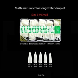 Ongles artificiels ultra-fins transparents pour salon de manucure, effet givré goutte d'eau, demi-couverture et couverture complète, extensions longues - Product Image 5