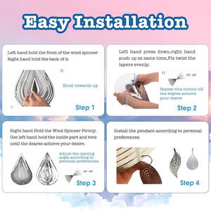 Vent Spinner 3D <span class=keywords><strong>goutte</strong></span> <span class=keywords><strong>d</strong></span>'<span class=keywords><strong>eau</strong></span> <span class=keywords><strong>d</strong></span>écorations suspendues métal acier inoxydable vent Spinner <span class=keywords><strong>d</strong></span>écor pour cour jardin <span class=keywords><strong>balcon</strong></span> intérieur extérieur - Product Image 3