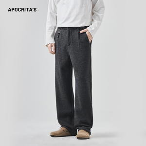 <span class=keywords><strong>Pantalon</strong></span> en <span class=keywords><strong>laine</strong></span> <span class=keywords><strong>tweed</strong></span> ample de style haut de gamme pour <span class=keywords><strong>homme</strong></span>, décontracté et professionnel, en polaire épaisse pour l'hiver - Product Image 6