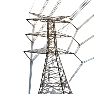 Signal électrique de télévision en acier, 500 KV, 4 jambes, treillis angulaire, ligne de Transmission, pôle d'alimentation industriel