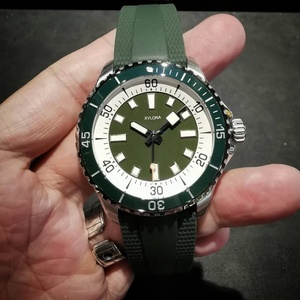 <b>Automatic</b> Mechanical Dial Men's Wristwatch with Rubber Strap and Luminous square Hour Markers for Analog Can customize logo - Product Image 1