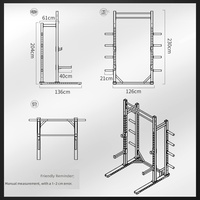 Rack de squat semi-encadré pliable professionnel multifonctionnel en acier pour presse à barre et power cage