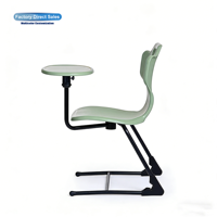 Chaise d'étude scolaire moderne en plastique Bo Jiao avec bureau intégré, design écologique et durable, multicolore, portable, commerciale