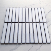 Carreaux de mosaïque en céramique blanche émaillée, style parquet moderne, pour la décoration de piscines et de murs