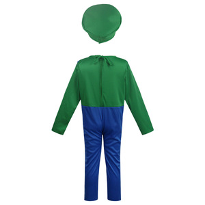 Disfraz de Mario Luigi para Niños, Disfraz de Super Mario, Disfraz de Juego de Rol, Rojo Verde, Poliéster, Otoño 2022 - Product Image 5