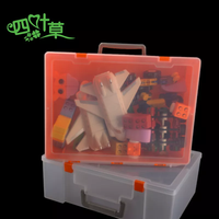 Grande boîte de rangement pour blocs de construction de jouets à double couche transparente boîte à outils en plastique treillis pour le rangement de jouets