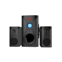 Sistema de Altavoces Multimedia Profesional 2.1 con Subwoofer de Sonido Envolvente, Audio USB Inteligente FM, Caja de Sonido para Cine en Casa para PC y TV