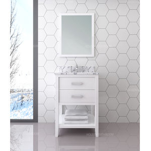 Lavabo étanche blanc <span class=keywords><strong>de</strong></span> style moderne, armoire <span class=keywords><strong>de</strong></span> <span class=keywords><strong>salle</strong></span> <span class=keywords><strong>de</strong></span> <span class=keywords><strong>bain</strong></span> à 2 portes à fermeture douce avec lavabo - Product Image 1