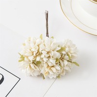 KEWEI 1888 Sutra Berkualitas Tinggi 3 Tangkai Bunga Hydrangea Palsu Batang Panjang Buket Kecil Dekorasi Visual Rumah