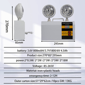 Lampe d'urgence LED rechargeable universelle Tuoming à double tête, super lumineuse, portable, pour tunnel intérieur - Product Image 2