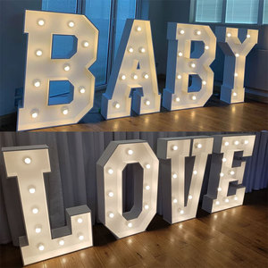 Propuesta Eventos Decoración de la boda Love <span class=keywords><strong>Oh</strong></span> Baby Marquee Letters Standee Led 4Ft Metal <span class=keywords><strong>3</strong></span> Foot Bulb Marquee Letters - Product Image 6