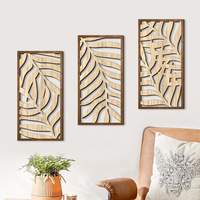 Décoration murale créative en feuille de bois Style minimaliste pour chambres à coucher Salon Design évidé pour mur intérieur