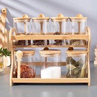 Étagère à condiments en bambou moderne de haute qualité, support multi-niveaux pour la maison et les restaurants, support de cuisine fonctionnel