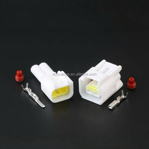 白色 2 针点火线圈插头套件，高压密封插座 FW-C-2F-B/2M-B，带黄铜触点，尼龙外壳，适用于汽车 - Product Image 2