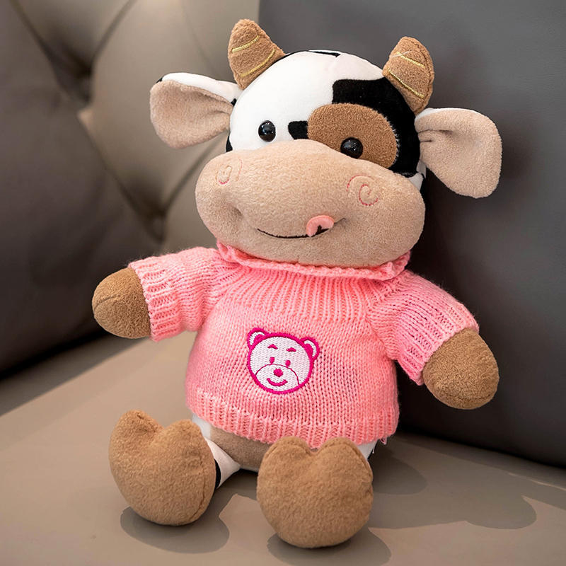 Vache [style pull tête d'ours rose]