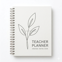Carnet de recettes A5 personnalisé en PU et couverture rigide avec logo personnalisé, impression offset, reliure à anneaux, planificateur pour enseignant