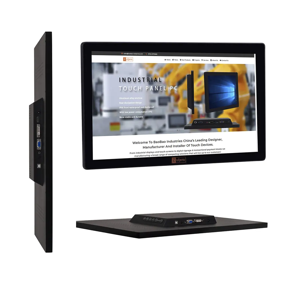 27 polegadas Industrial de Alta Resolução Widescreen Lcd Wall Mount Monitor de Tela de Toque