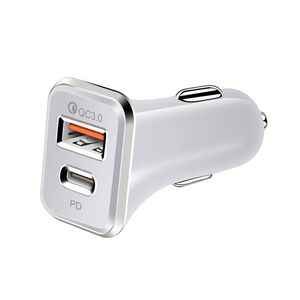 Chargeur de voiture universel 38W pour téléphone, charge rapide 3.0, charge rapide en voiture, adaptateur de chargeur USB-C 2 ports - Product Image 1