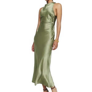 Maxi <span class=keywords><strong>abito</strong></span> di seta senza spalline incrociato per eleganti signore <span class=keywords><strong>abito</strong></span> di seta per la festa - Product Image 1