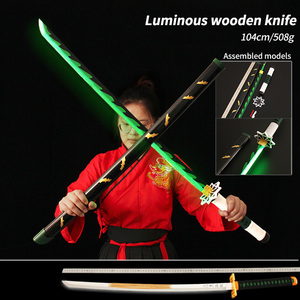 41 pulgadas Demon Slayer espada Katana <span class=keywords><strong>De</strong></span> <span class=keywords><strong>Kimetsu</strong></span> <span class=keywords><strong>No</strong></span> <span class=keywords><strong>Yaiba</strong></span> fiesta <span class=keywords><strong>de</strong></span> plástico accesorios <span class=keywords><strong>de</strong></span> Cosplay para Anime Inosuke Tanjiro espada Katanas <span class=keywords><strong>de</strong></span> madera - Product Image 2