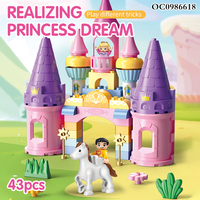Construcción grande princesa Castillo Mágico bloques de construcción chico niños Juego juguetes educativos con caballo y muñecas