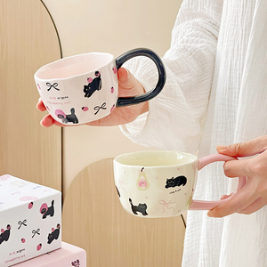 Mug en céramique mignon avec de grandes oreilles de chat, 300 ml, mug à café et à eau de grande valeur pour couple, compagnon quotidien à la maison, cadeau - Product Image 2