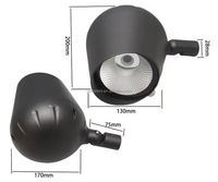 Lampe d'extérieur à LED avec garantie de 5 ans, finition noire mate, alliage, puissance sélectionnable de 30W à 100W, pour jardin et terrasse