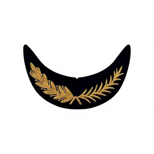 Bullion Wire Hand Embroidered Curved Cap Visor Plain Pattern High Quality Eco-Friendly Unisex Four Seasons Ski Outdoor Party - Product Image 2