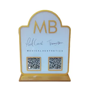 Пользовательский Портативный бизнес-знак Table Top Signage салон красоты QR код дисплей