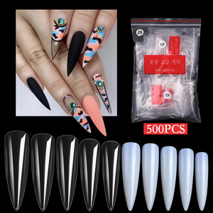 500 pièces Gel X Nail Tip Press On Extension System acrylique couverture complète sculptée cercueil <span class=keywords><strong>faux</strong></span> <span class=keywords><strong>ongles</strong></span> Capsule américaine Art - Product Image 2