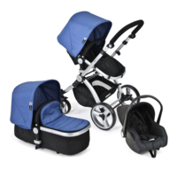 Poussette bébé 3 en 1 à roue pivotante à 360 ° populaire dans le monde entier avec lit de transport pour les trajets urbains et les parcs