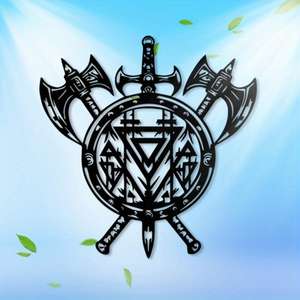 Decoración de Pared de Metal con Hacha Vikinga, Estatua de Hacha Vikinga, Mural, <span class=keywords><strong>el</strong></span> Regalo Ideal para los Fanáticos de los Vikingos, Decoración del Hogar, Decoración de Pared - Product Image 1