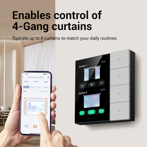 2025 productos de gran oferta Tuya Zigbee <span class=keywords><strong>Smart</strong></span> Home Panel de interruptores de pared 4Gang interruptor de escena multifunción para interruptor de atenuación de iluminación - Product Image 6